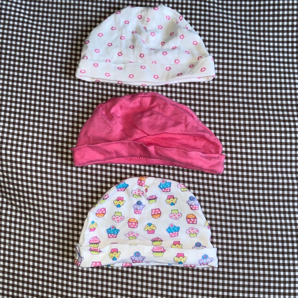 Always Kids Beanie Trio - White, Pink, Multicolor